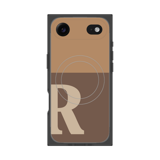 Premium Square Case with MagSafe［ Original - initial two tone - R brown ］