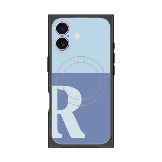Premium Square Case with MagSafe［ Original - initial two tone - R blue ］