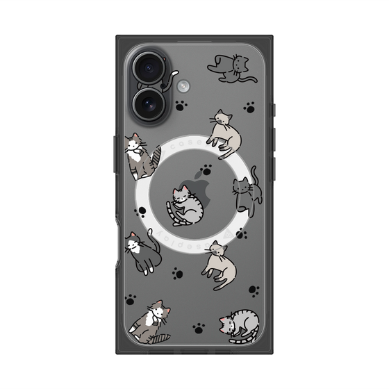 Premium Square Case with MagSafe［ Original - CASEPLAY Cat All-over Pattern - color ］