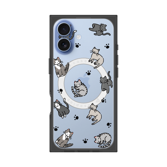 Premium Square Case with MagSafe［ Original - CASEPLAY Cat All-over Pattern - color ］