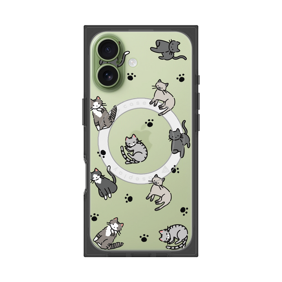 Premium Square Case with MagSafe［ Original - CASEPLAY Cat All-over Pattern - color ］