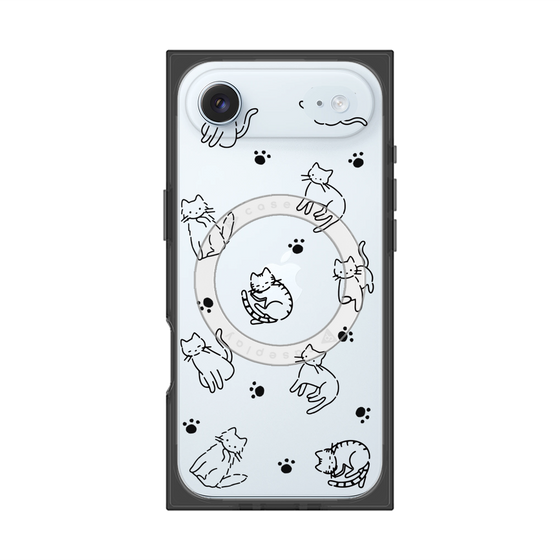 Premium Square Case with MagSafe［ Original - CASEPLAY Cat All-over Pattern - black ］