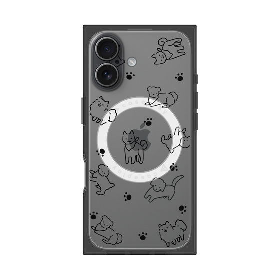 Premium Square Case with MagSafe［ Original - CASEPLAY Dog All-over Pattern - black ］