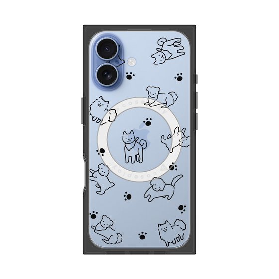 Premium Square Case with MagSafe［ Original - CASEPLAY Dog All-over Pattern - black ］