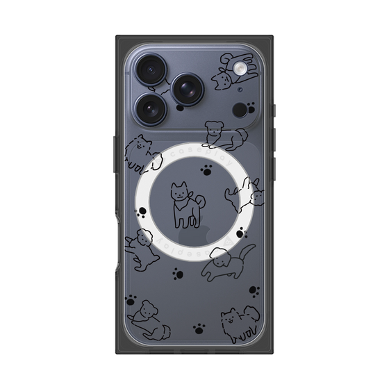 Premium Square Case with MagSafe［ Original - CASEPLAY Dog All-over Pattern - black ］