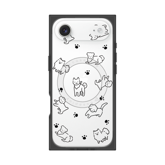 Premium Square Case with MagSafe［ Original - CASEPLAY Dog All-over Pattern - black ］