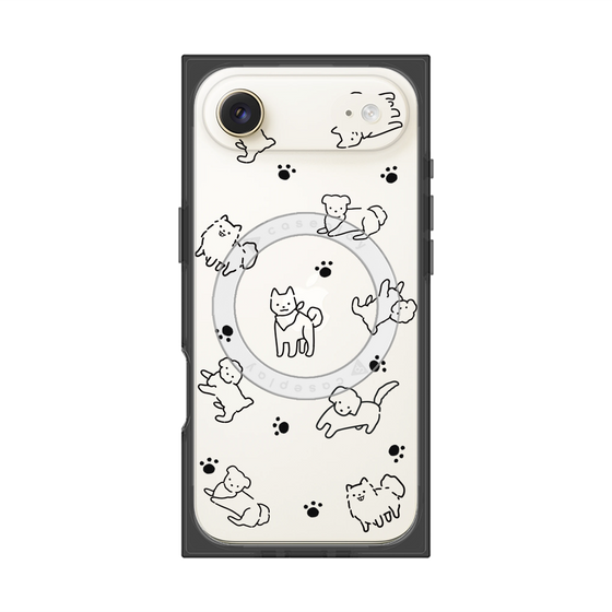 Premium Square Case with MagSafe［ Original - CASEPLAY Dog All-over Pattern - black ］