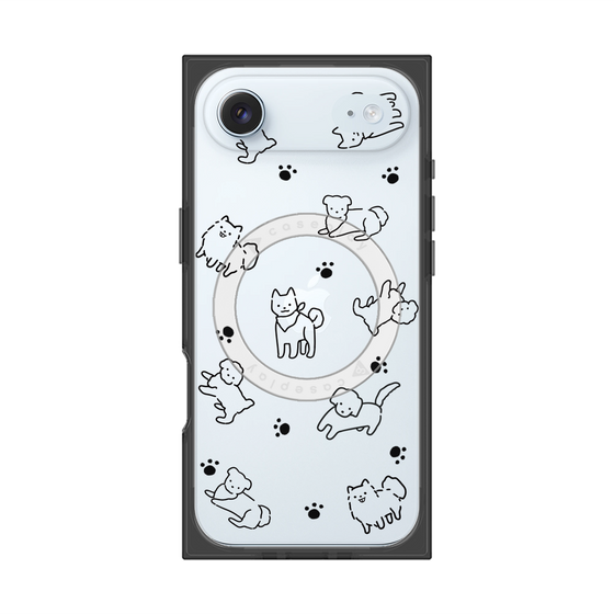 Premium Square Case with MagSafe［ Original - CASEPLAY Dog All-over Pattern - black ］