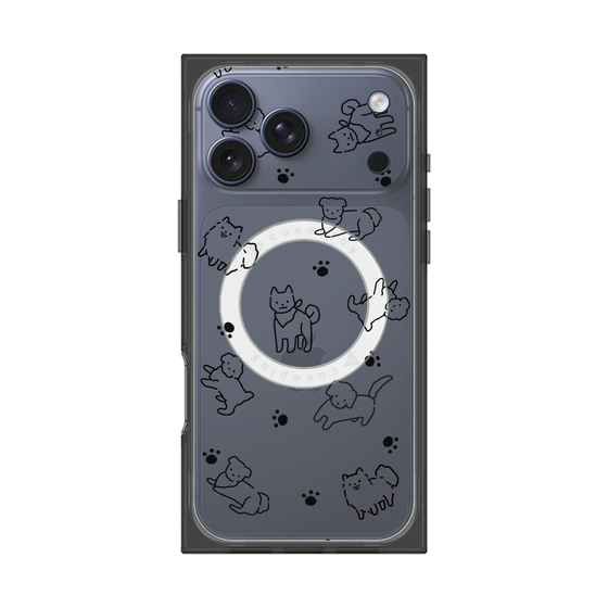 Premium Square Case with MagSafe［ Original - CASEPLAY Dog All-over Pattern - black ］