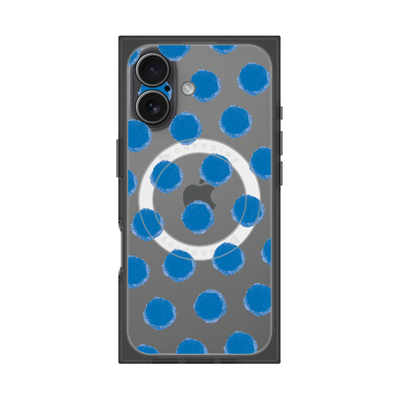 Premium Square Case with MagSafe［ Original - Favorite Color Polka Dots - Blue ］