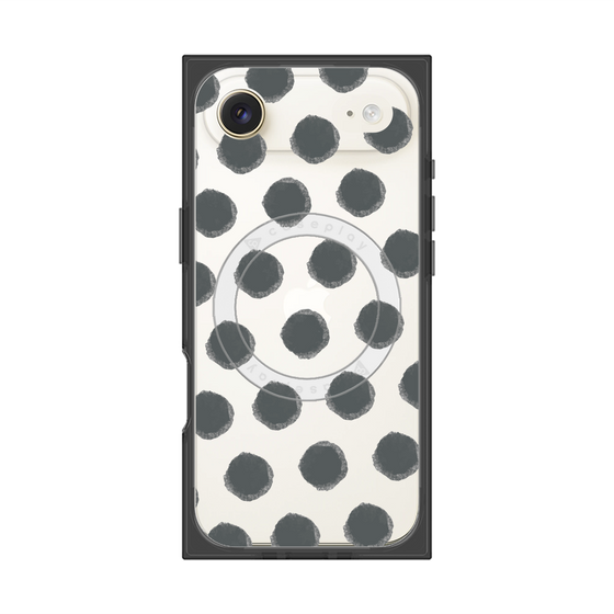 Premium Square Case with MagSafe［ Original - Favorite Color Polka Dots - Black ］