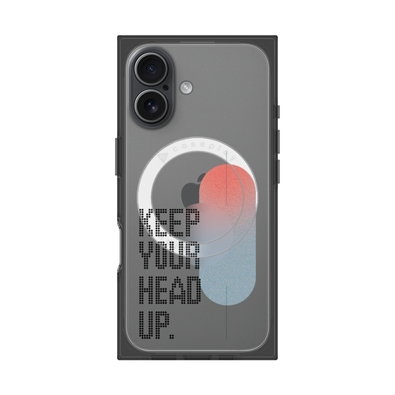 Premium Square Case with MagSafe［ Original - Dot Overlay - KEEP YOUR HEAD UP/A ］