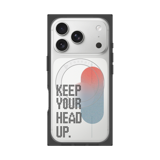 Premium Square Case with MagSafe［ Original - Dot Overlay - KEEP YOUR HEAD UP/A ］