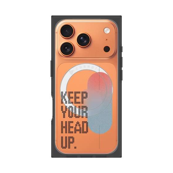 Premium Square Case with MagSafe［ Original - Dot Overlay - KEEP YOUR HEAD UP/A ］