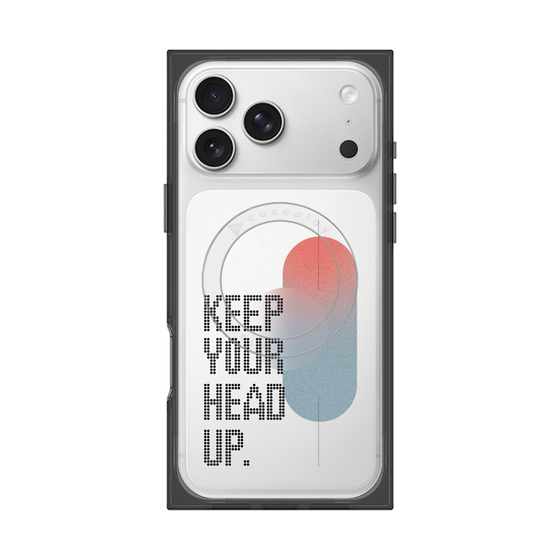Premium Square Case with MagSafe［ Original - Dot Overlay - KEEP YOUR HEAD UP/A ］