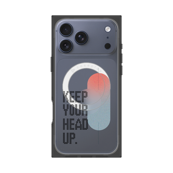 Premium Square Case with MagSafe［ Original - Dot Overlay - KEEP YOUR HEAD UP/A ］