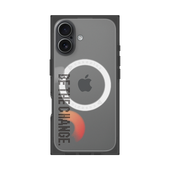 Premium Square Case with MagSafe［ Original - Dot Overlay - BE THE CHANGE/A ］