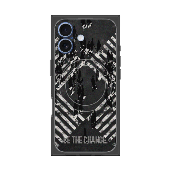 Premium Square Case with MagSafe［ Original - Dot Overlay - BE THE CHANGE/B ］