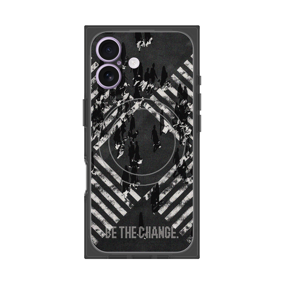 Premium Square Case with MagSafe［ Original - Dot Overlay - BE THE CHANGE/B ］