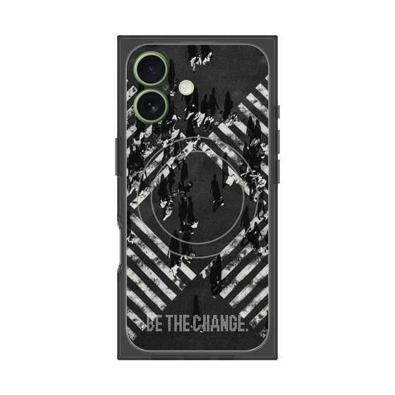 Premium Square Case with MagSafe［ Original - Dot Overlay - BE THE CHANGE/B ］