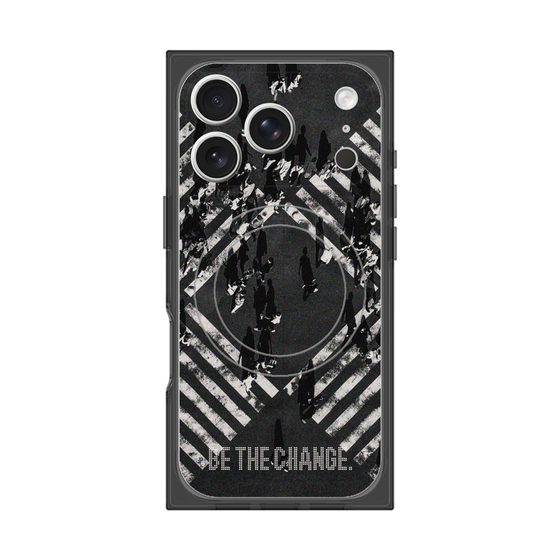 Premium Square Case with MagSafe［ Original - Dot Overlay - BE THE CHANGE/B ］