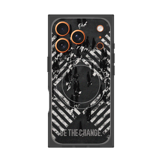 Premium Square Case with MagSafe［ Original - Dot Overlay - BE THE CHANGE/B ］