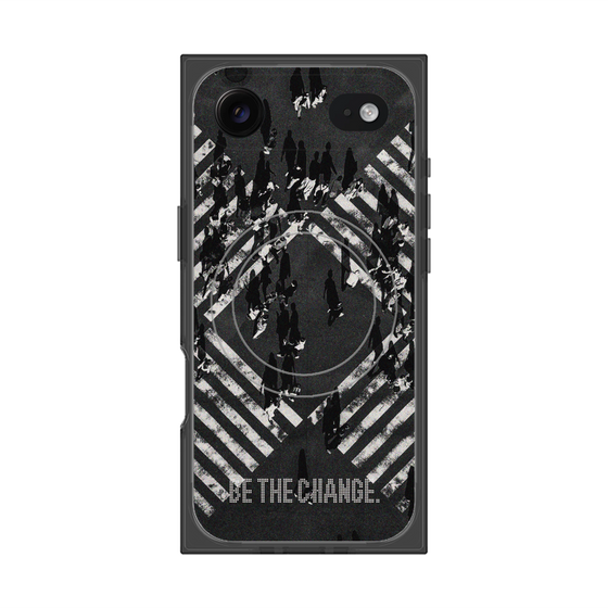 Premium Square Case with MagSafe［ Original - Dot Overlay - BE THE CHANGE/B ］