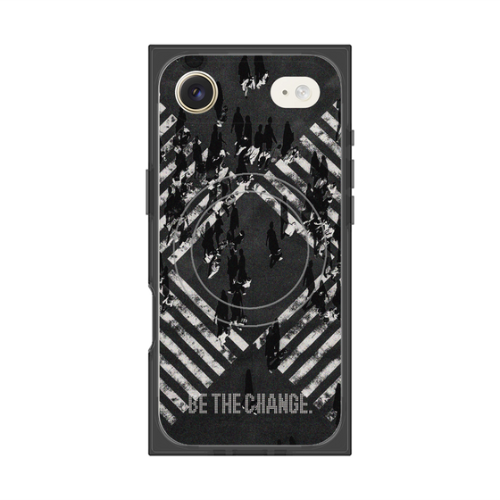 Premium Square Case with MagSafe［ Original - Dot Overlay - BE THE CHANGE/B ］