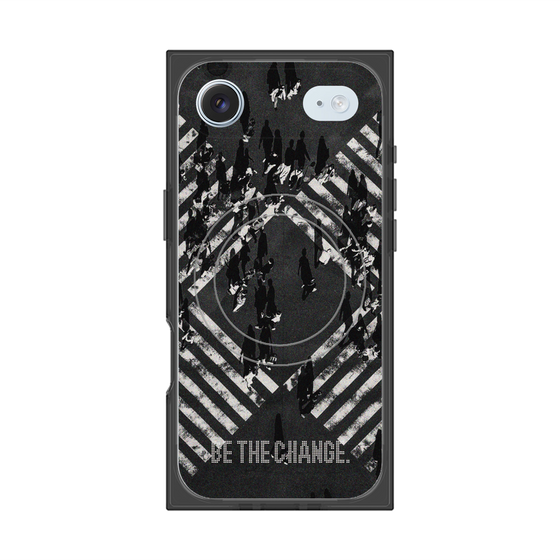 Premium Square Case with MagSafe［ Original - Dot Overlay - BE THE CHANGE/B ］