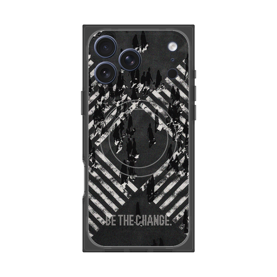 Premium Square Case with MagSafe［ Original - Dot Overlay - BE THE CHANGE/B ］