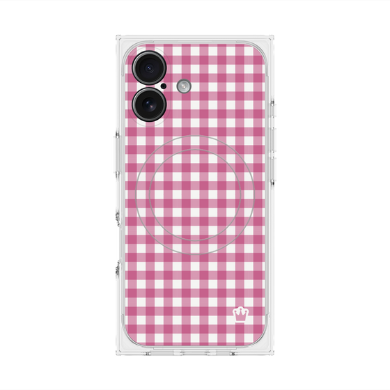 Premium Square Case with MagSafe［ Checkered Pink ］