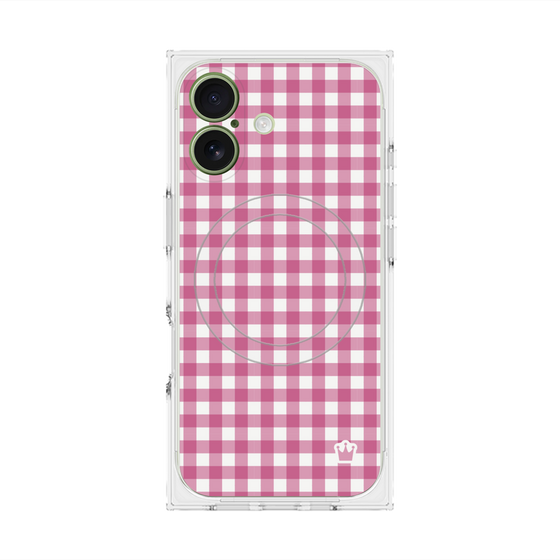 Premium Square Case with MagSafe［ Checkered Pink ］