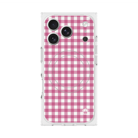 Premium Square Case with MagSafe［ Checkered Pink ］