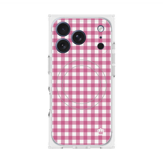 Premium Square Case with MagSafe［ Checkered Pink ］