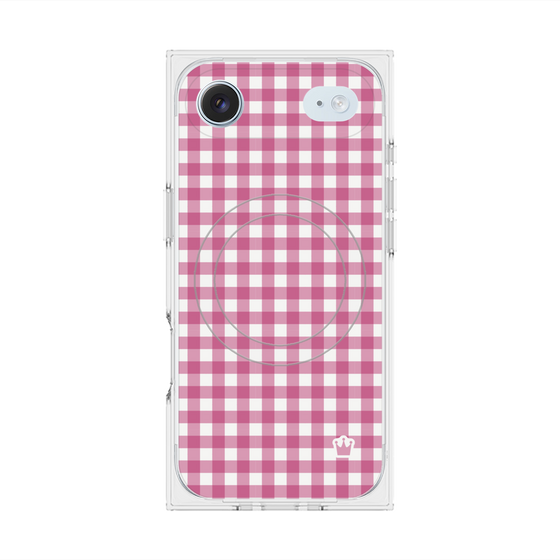 Premium Square Case with MagSafe［ Checkered Pink ］