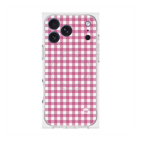 Premium Square Case with MagSafe［ Checkered Pink ］