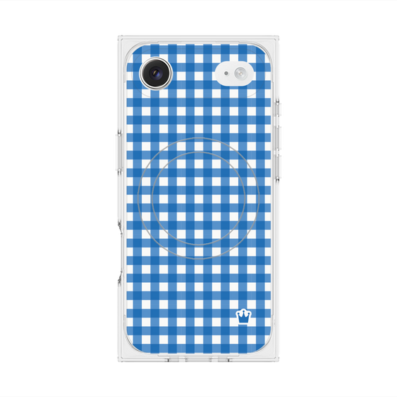 Premium Square Case with MagSafe［ Checkered Blue ］