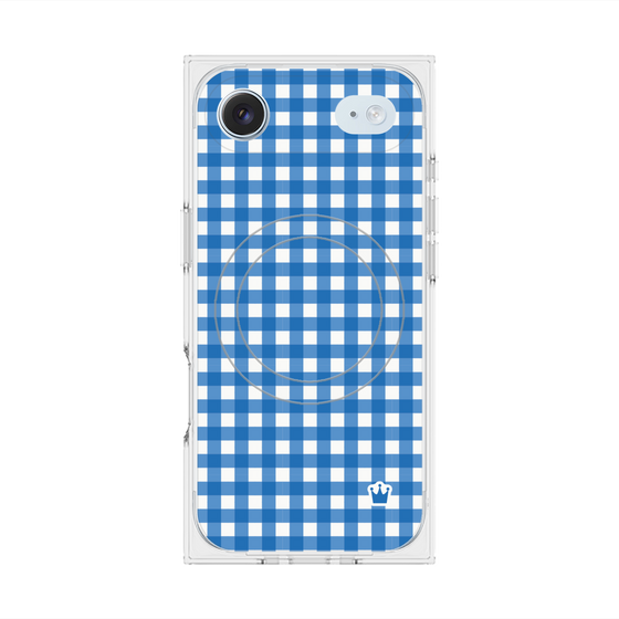 Premium Square Case with MagSafe［ Checkered Blue ］