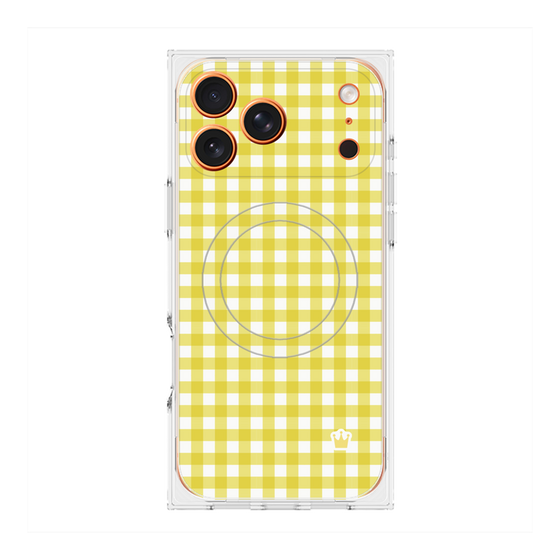 Premium Square Case with MagSafe［ Checkered Yellow ］