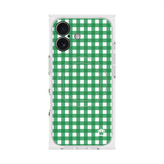 Premium Square Case with MagSafe［ Checkered Green ］