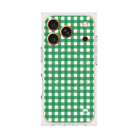 Premium Square Case with MagSafe［ Checkered Green ］