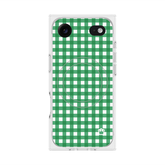 Premium Square Case with MagSafe［ Checkered Green ］