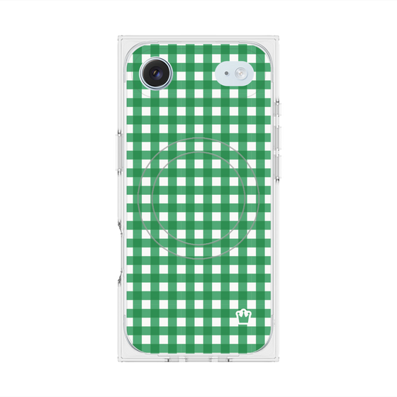 Premium Square Case with MagSafe［ Checkered Green ］