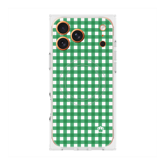Premium Square Case with MagSafe［ Checkered Green ］