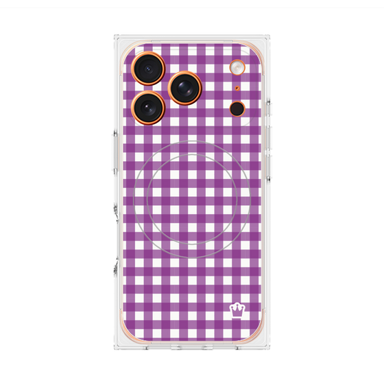 Premium Square Case with MagSafe［ Checkered Purple ］