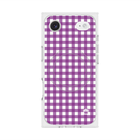 Premium Square Case with MagSafe［ Checkered Purple ］