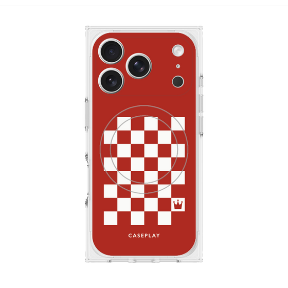 Premium Square Case with MagSafe［ Racing Checkered Flag Red ］