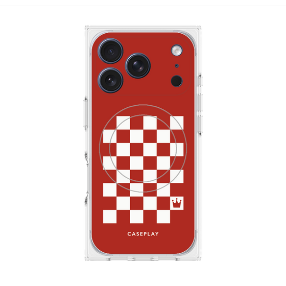 Premium Square Case with MagSafe［ Racing Checkered Flag Red ］