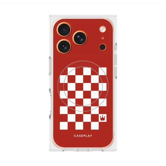 Premium Square Case with MagSafe［ Racing Checkered Flag Red ］