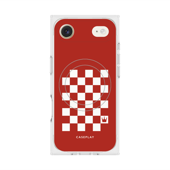 Premium Square Case with MagSafe［ Racing Checkered Flag Red ］